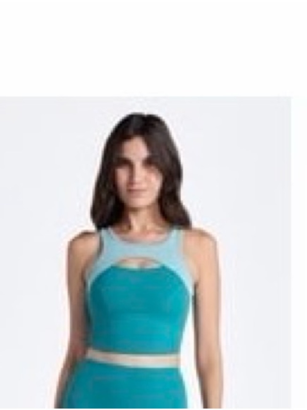 POPSUGAR colorblock built in Bra Tank Teal L